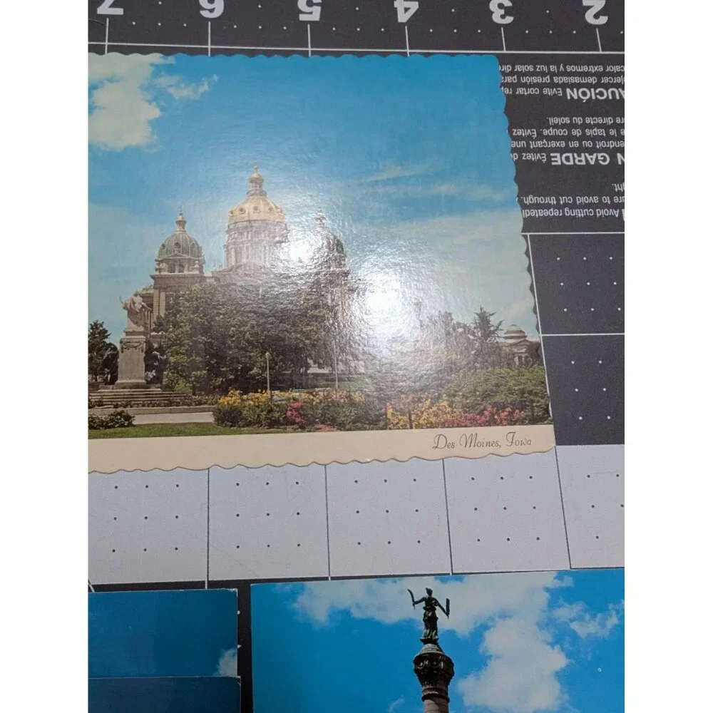Iowa State Capital Postcards Lot‎ 6 crimped edges fawn 19c stamp unmailed